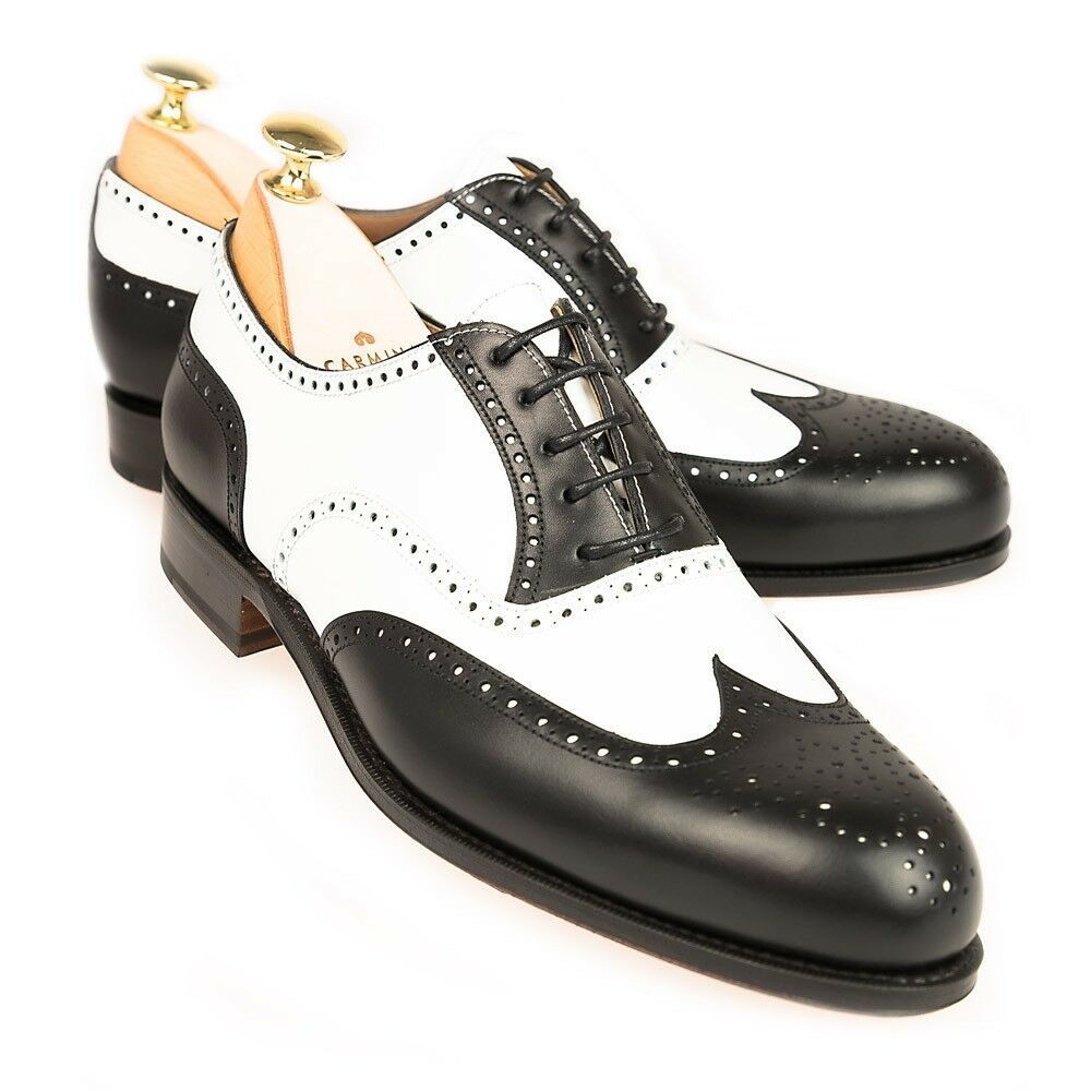 Innovative Spectator Medallion Wingtip Balmoral Premium Leather Formal Shoes