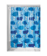 iDesign Moby Plastic Whale Shower Curtain, PVC-Free Waterproof Liner wit... - £24.36 GBP