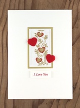 Glitter and Plush Love You Hearts Greeting Card - $7.25