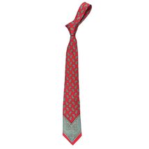 VTG Mens Necktie NOS Bill Blass for Sterns Imported Silk Red Teal/Gray P... - $24.26