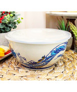 Ebros Set of 2 Ceramic Blue Hokusai Great Wave Portion Meal Bowls 5 Cups... - £27.09 GBP