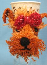 Yorkie Yorkshire Terrier RED Crochet Handmade Cup Cozy Holder Gifts by Bren - $460.25 MXN