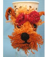 Yorkie Yorkshire Terrier RED Crochet Handmade Cup Cozy Holder Gifts by Bren - $24.95