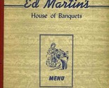 Ed Martin&#39;s House of Banquets Menu First Street in Liverpool New York 19... - $27.69