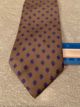 Chaps Ralph Lauren Vintage Neck Tie-2.5”W Silk Brown/Blue Pointed Robins... - $16.83
