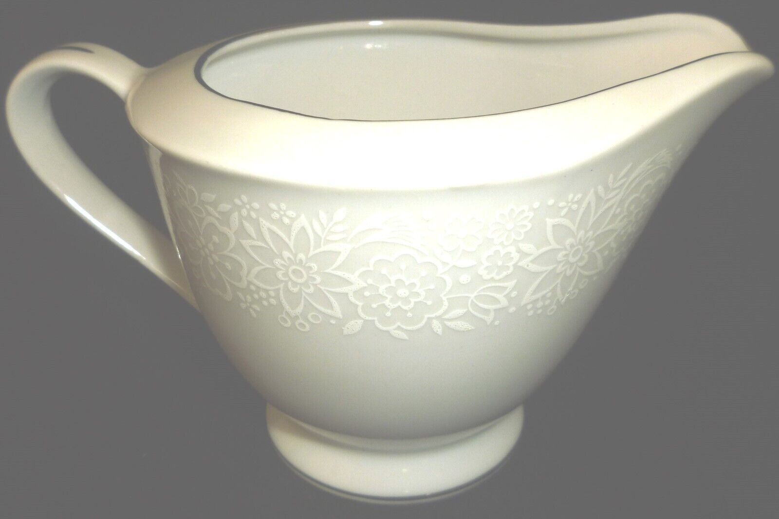VINTAGE RETIRED FINE CHINA OF JAPAN HIRA WHITE MIST FILIGREE PLATINUM CR... - $12.00