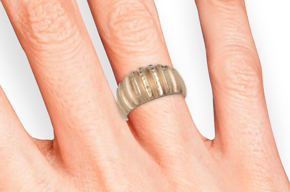 MICHAEL ANTHONY RING 10K YELLOW GOLD 4g SIZE 7-3/4 RIBBED VERTCL RIDGE DOME VTG Item image 3