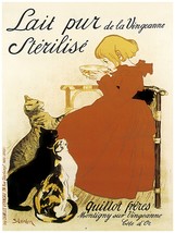195.Art Decor POSTER.Graphics to decorate.Cat Lover Pure Milk French.Lait Pur. - £13.71 GBP+