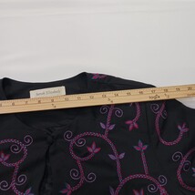 Sarah Elizabeth Women's 14 Black/Red Floral Embroidered One Button Blazer Jacket image 5