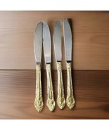 4 Knives Hampton Silversmiths 247 ABIGAIL GOLD ACCENT Stainless Flatware - €16,11 EUR