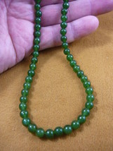 (v308-10-18) 18&quot; long Green jade gemstone gem beaded stone Necklace JEWELRY - £41.34 GBP