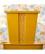 Vtg Fesco 8908 70s MCM Clothes Hamper Trash Harvest Gold Yellow Daisies ... - £30.75 GBP