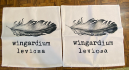 2 Canvas Harry Potter Hermione Wingardium Leviosa Throw Pillow Cases New... - £14.23 GBP