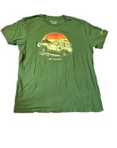 Columbia Men&#39;s Short Sleeve Graphic Print T-Shirt Green Large L Jeep - £11.83 GBP