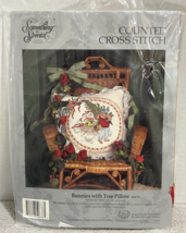 Something Special Counted Cross Stitch Kit Bunnies with Tree Pillow 1992 NEW - £9.13 GBP