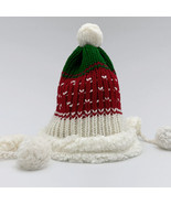 CABLE KNIT ALPACA WOOL BEANIE CHULLO UNISEX POM POM CHRISTMAS HAT  - $29.65