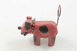  Photo/Card Holder Metal Pink and Black Dog with Spike Collar - $6.92