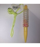 Vintage Candy Container Yellow Pen with Necklace Chord - £3.96 GBP