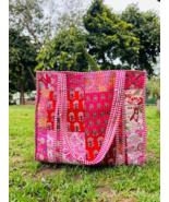Quilted Cotton Patch Work Tote Bag Large multicolor Hand Tote Bags Shopp... - $29.35 CAD+