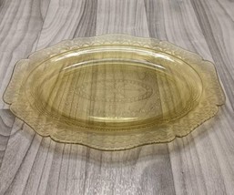 Vintage Federal Amber Yellow Depression Glass Patrician Spoke 11.5&quot; Oval Platter - £14.04 GBP