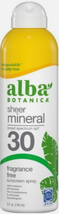 1/27 Alba Botanica Sheer Mineral Sunscreen Spray, SPF 30, Fragrance-Free... - $10.88