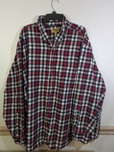 The Foundry Men&#39;s Flannel Shirt Size 5XL Plaid Red Blue Super Soft Cotton - £11.10 GBP