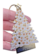 Vintage 1995 Christmas Ornament Year White Gold Metal Gloria Duchin 4&quot; - $344.39 MXN