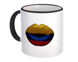 Lips Colombian Flag : Gift Mug Colombia Expat Country - £12.57 GBP