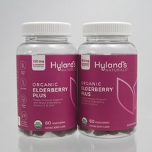 2 Hylands Naturals Organic Elderberry Plus Natural Berry 60 Vegan Gummies 9/24 - £17.52 GBP