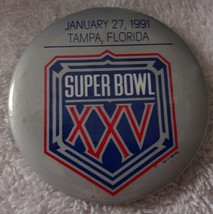 January 27 1991 Tampa /Florida Super Bowl XXV Button Pin - £2.36 GBP