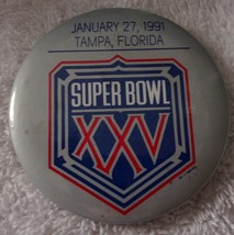 January 27 1991 Tampa /Florida Super Bowl XXV Button Pin - $56.91 MXN