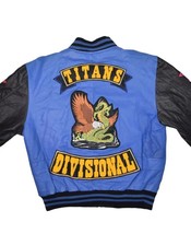 Vintage US Air Force Leather Jacket Mens M Blue 42nd ECS Dragon Eagle Bo... - $192.47