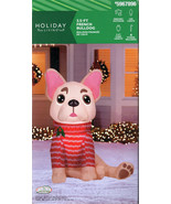 HOLIDAY LIVING 5967896 AIRBLOWN INFLATABLE 3.5&#39; FRENCH BULLDOG W/SWEATER... - €17,23 EUR