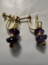 Amethyst Screwback Earrings Dangle Vintage - $362.91 MXN