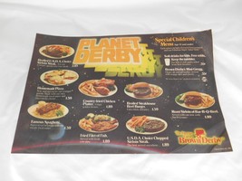 Old Vtg 1983 Girves Brown Derby Advertising Placemat Restaurant Planet Derby - £15.81 GBP