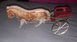 Gibbs Antique Toy Wood Horse and Tin Cart Pony Racer #15 - £119.57 GBP