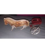 Gibbs Antique Toy Wood Horse and Tin Cart Pony Racer #15 - £118.91 GBP
