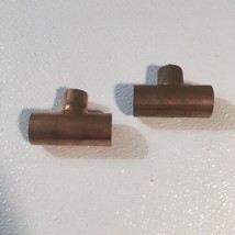 Two (2) 1-in x 1-in x 3/4-in Copper Reducing Tee Fittings - £22.87 GBP