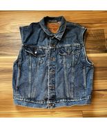 Vintage 90's Levis Denim Trucker Vest Mens Size L Rodeo Cowboy USA 70595 - $56.99