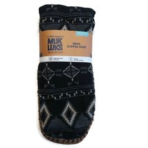 MUK LUKS Men&#39;s Slipper Socks Size L/XL Shoe Size 11/13 Black Warm Comfor... - £15.99 GBP