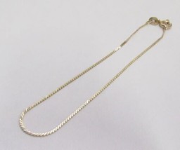 585 14k Yellow Gold 6.75&quot; Bracelet Concave Curb Fancy S Chain 1mm  .9g Delicate - £63.30 GBP