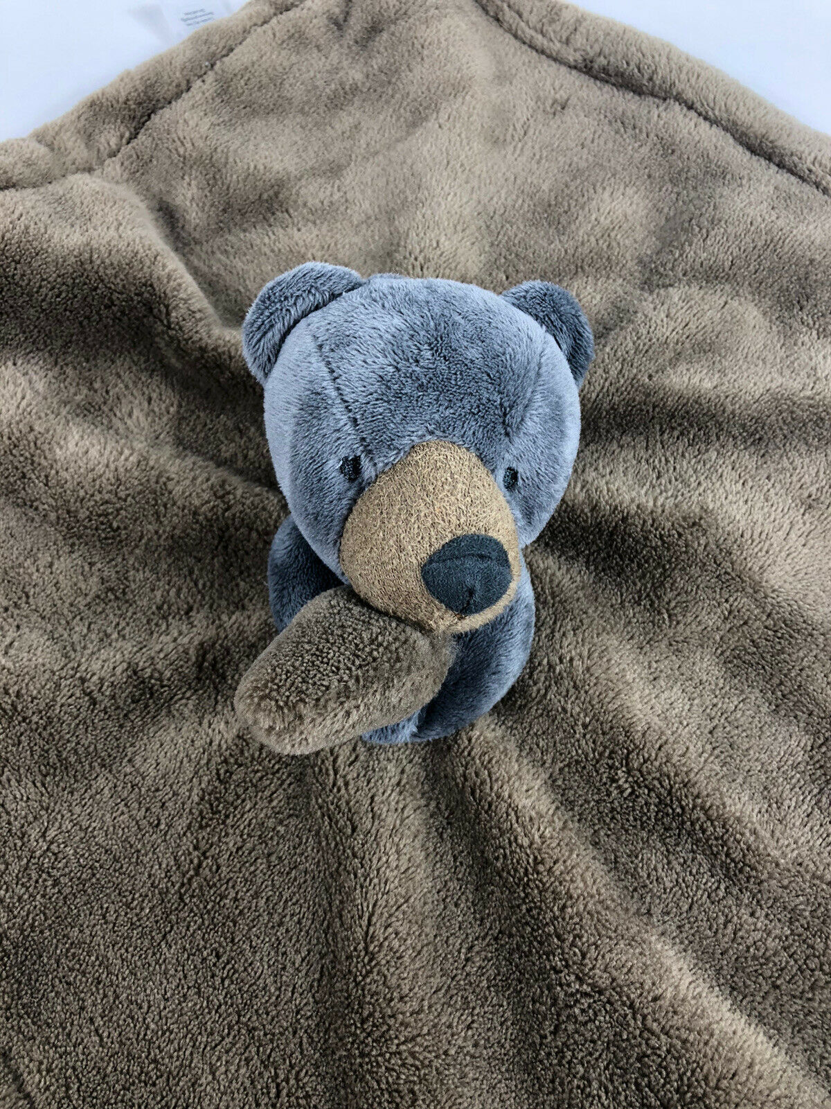 Primary image for Carters Teddy Bear Brown Gray Security Blanket Lovey Satin Back OS Boys Girls 14