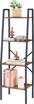 Hoctieon Ladder Shelf Bookcase, 4-Tier Ladder Bookshelf, Tall, Rustic Brown - £51.95 GBP