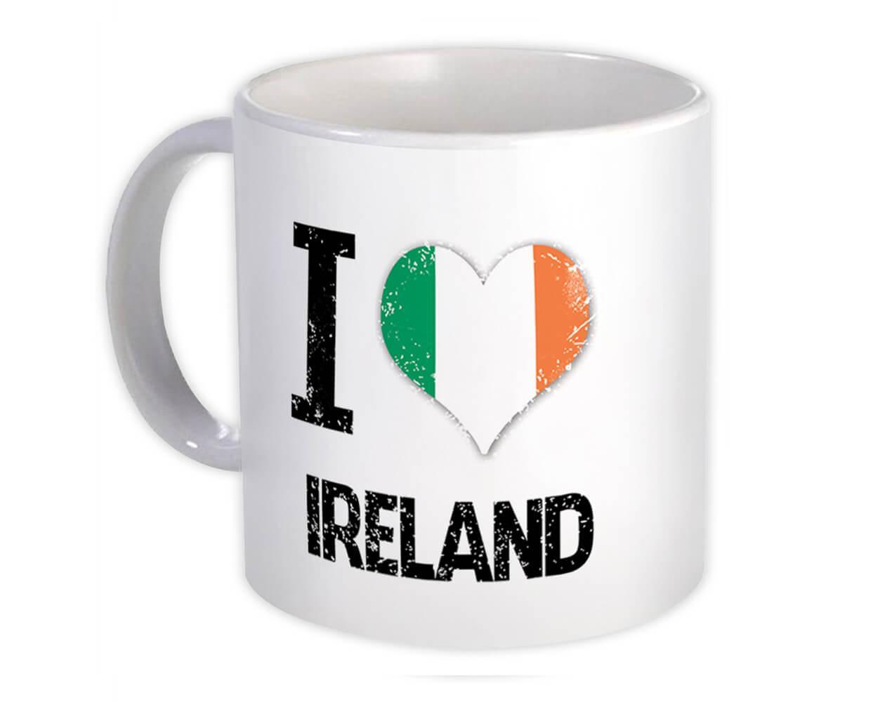 I Love Ireland : Gift Mug Heart Flag Country Crest Irish Expat Item image 2