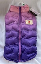 Fabdog Pet Apparel Dog Puffer Jacket/Coat Ombré Purple/Pink Size Large New - £21.92 GBP