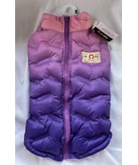 Fabdog Pet Apparel Dog Puffer Jacket/Coat Ombré Purple/Pink Size Large New - £21.88 GBP