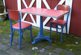 Vintage Set Of 3 Rare El Morocco, Nyc Night Club - Small Bar Table + Two Chairs - £239.94 GBP