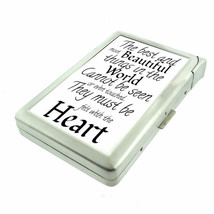 Beautiful Heart Em1 100&#39;s Size Cigarette Case with Built in Lighter Metal Wallet - £17.37 GBP