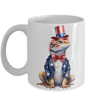 Bearded Dragon Patriotic Mug For Fourth of July, Dragon Lizard Coffee Cup For Re - $17.59+