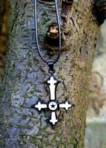 Stainless Steel Inverted Cross Baphometh Occult Pentagram Pendant Pagan ... - £9.02 GBP
